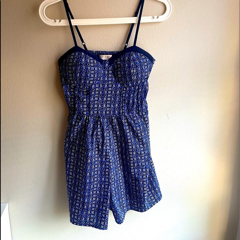 Blue Patterned Romper